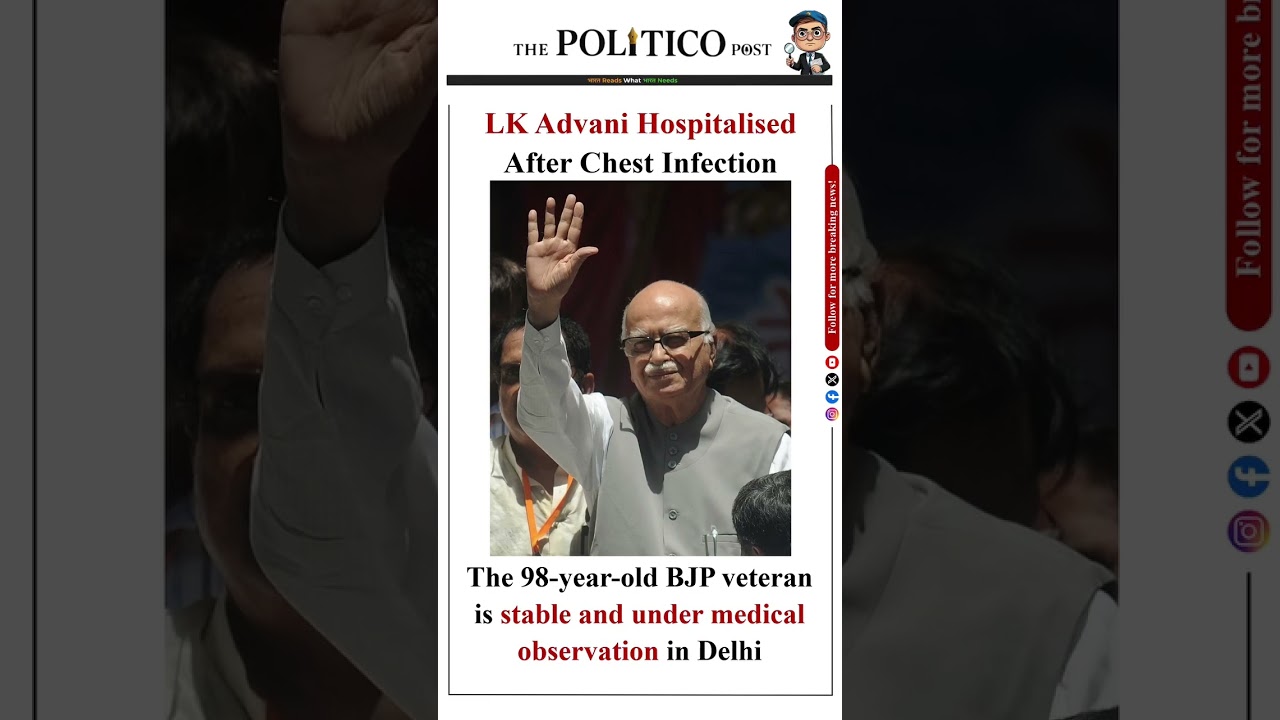 LK Advani Hospitalised After Chest Infection #viral #trending #youtubeshorts #shortvideo #shorts