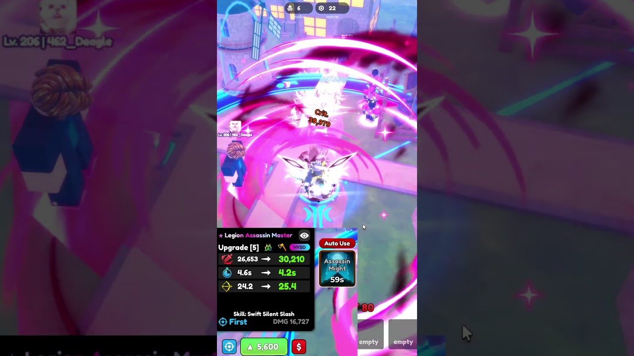 Almighty Legion Assassin Showcase In Anime Defenders  #animedefenders #roblox #shorts