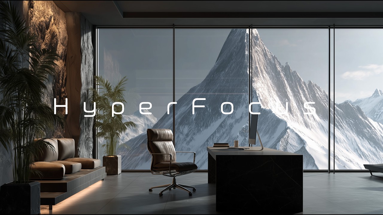 Deep Focus Music for Work | Luxury Mountain Office Ambience for Study & Productivity