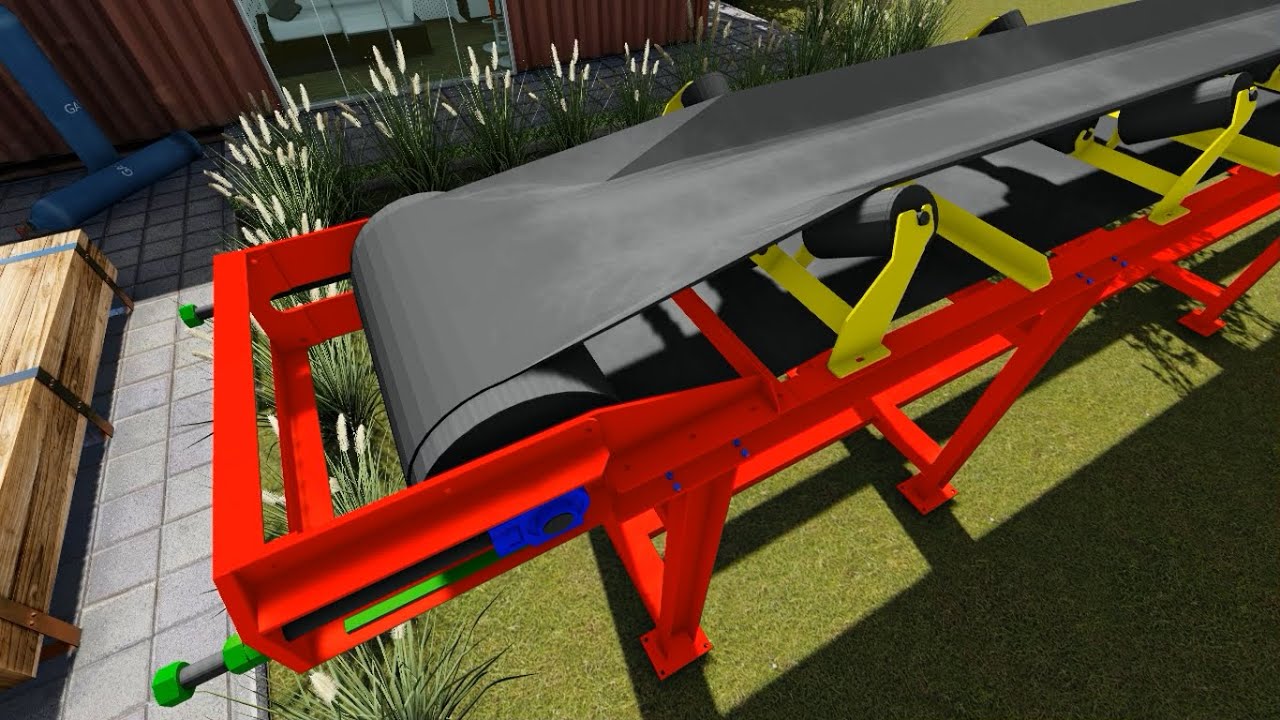 Trough Belt Conveyor design with Sketchup & Lumion Rendering