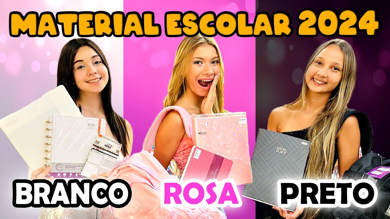 COMPRANDO MATERIAL ESCOLAR 2024 - Amanda Nathanry, Bia e Kathlyn
