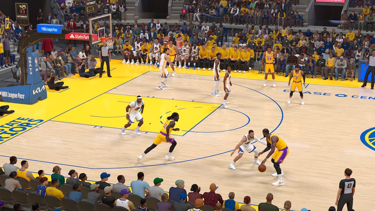 Геймплей NBA 2K24 PS5 «Лейкерс против Уорриорз» | Без комментариев