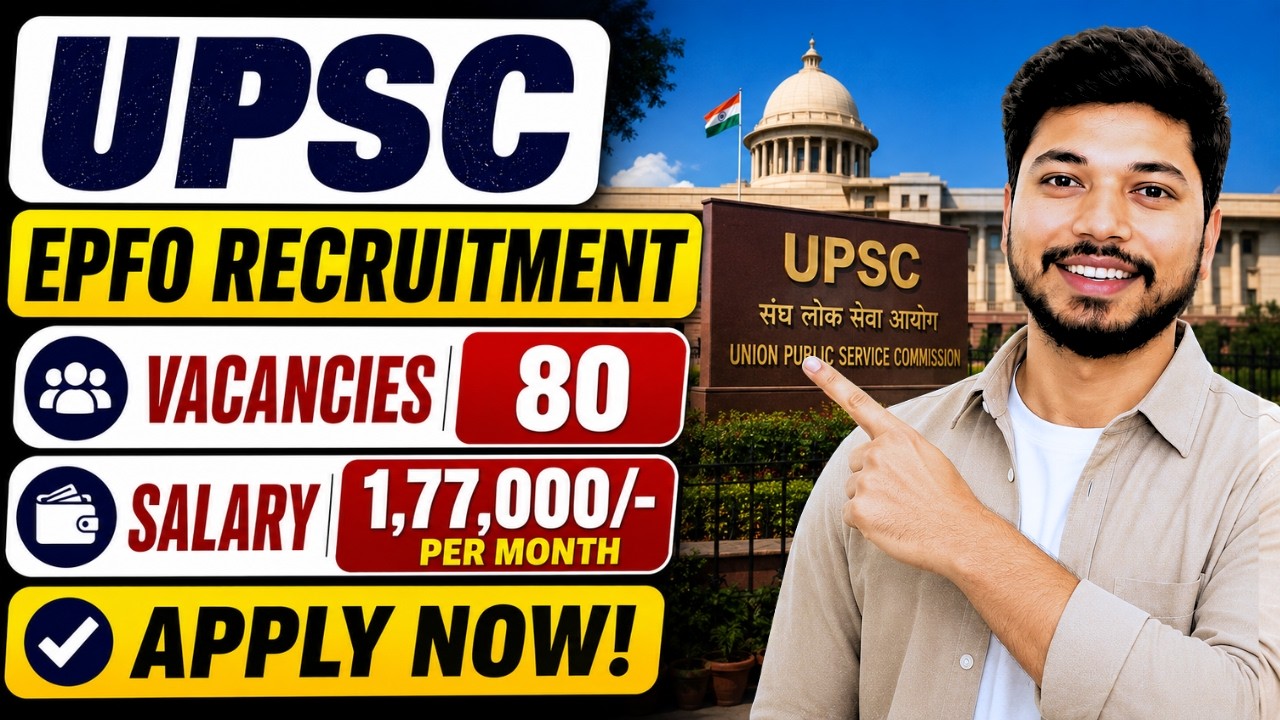 UPSC EPFO Recruitment 2026🔥 | Permanent Gov Job | Freshers Eligible | Apply Now