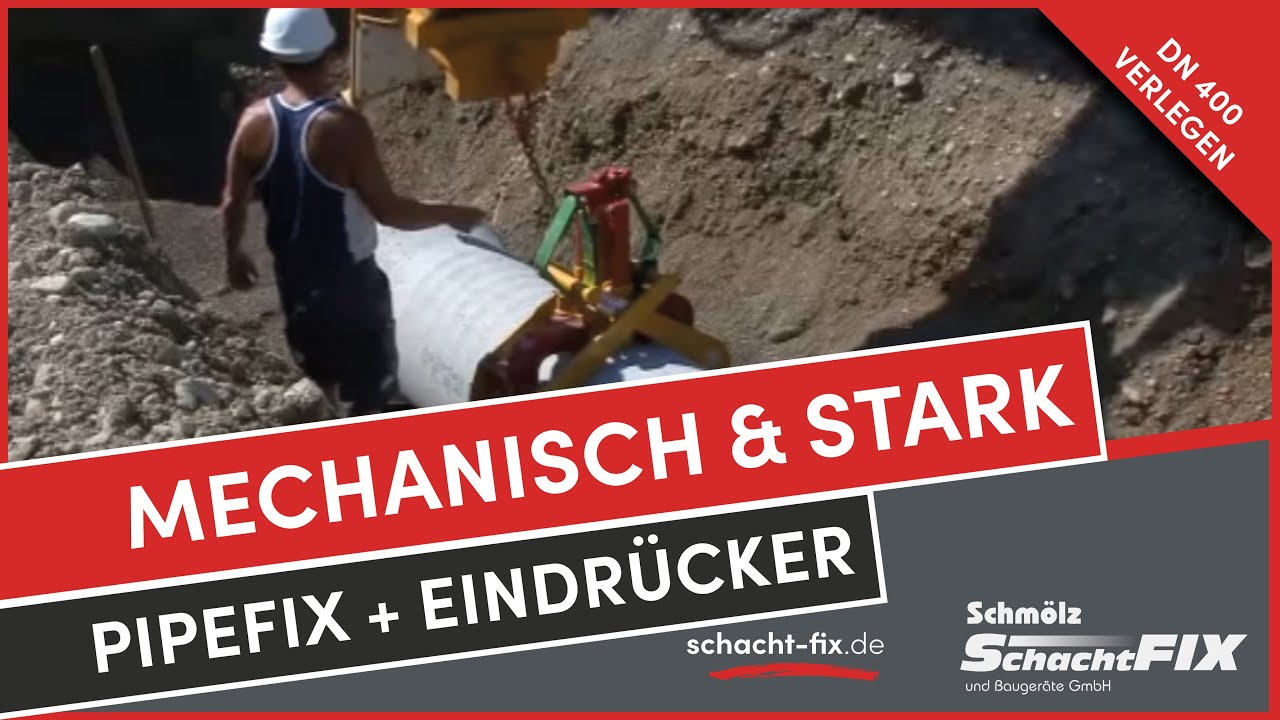 Mechanischer Rohrgreifer mit Eindrücker: PipeFIX verlegt DN 400 Betonrohre