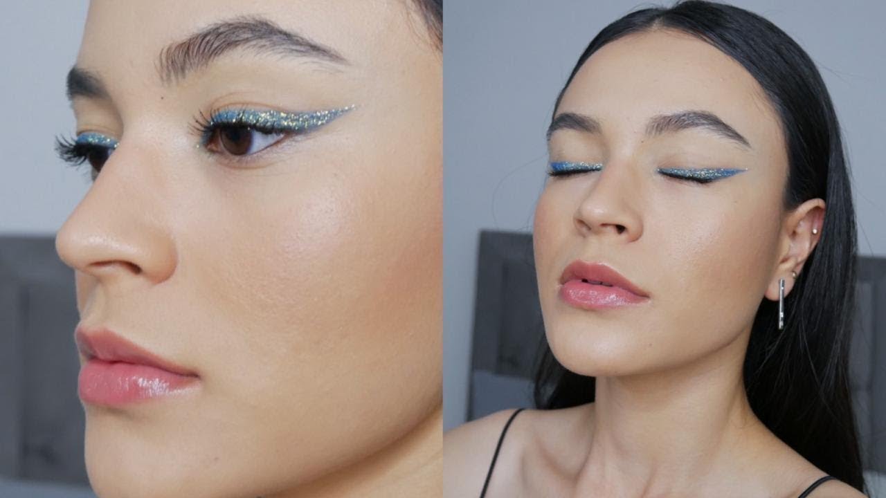 COMO PEGAR GLITTER EN LOS OJOS + TRUCO PARA DELINEAR CON GLITTER| Elizabeth Inda