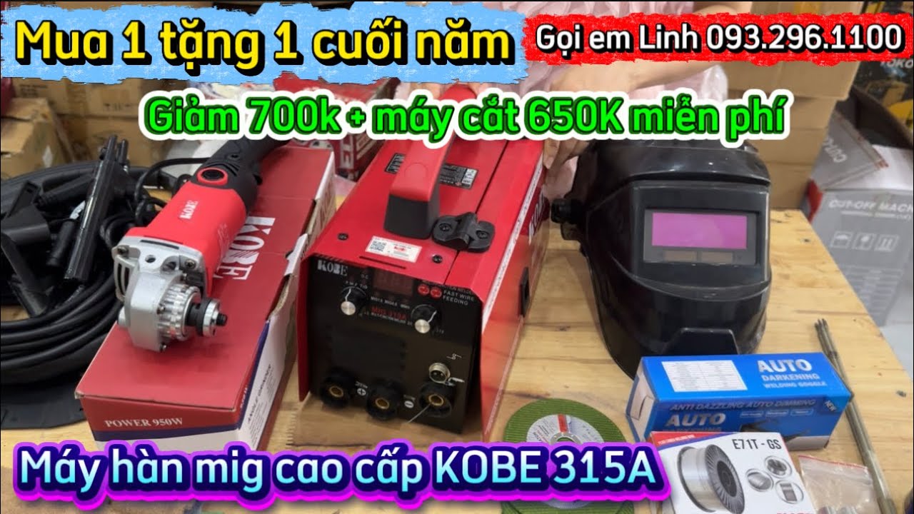 🔴DUY NHẤT CUỐI NĂM TẶNG 650K + GIẢM GIÁ 700K MUA MÁY HÀN MIG KOBE NHẬT 315A ĐỜI MỚI #mayhan #kobe