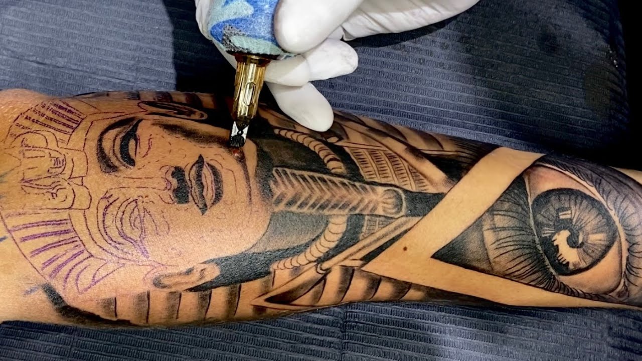 Tattoo time lapse | Tutankamon Tattoo step-by-step