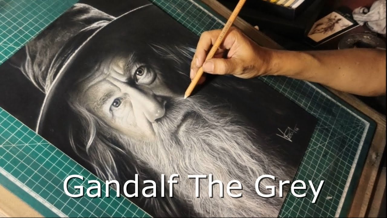 ✨ REALISTIC DRAWING! (Fun Art) Gandalf🌹#artvideo #drawingvideo #viralvideo#trendingvideo#videoviral 