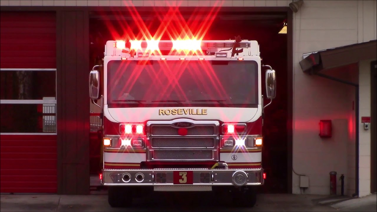 Whelen Epsilon - Roseville Fire Department Engine 3 Responding Code 3