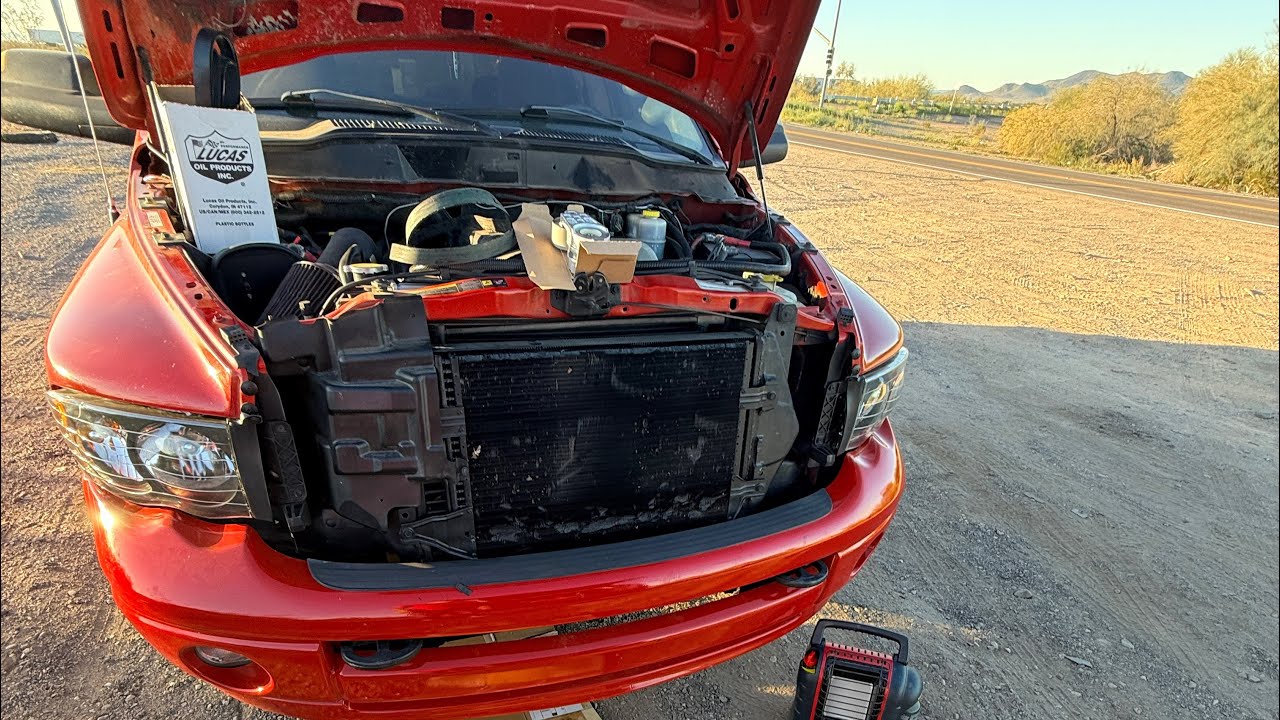 Roadside repair!! Belt tensioner and belt without tearing the whole truck apart.  #automobile 
