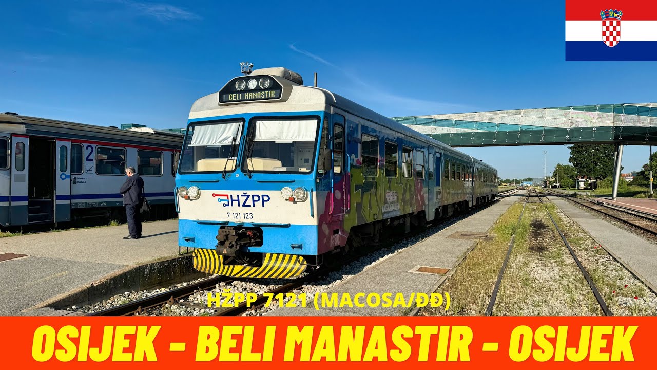 Cab Ride Osijek - Beli Manastir - Osijek (M301 Railway, Croatia) train driver's view 4K