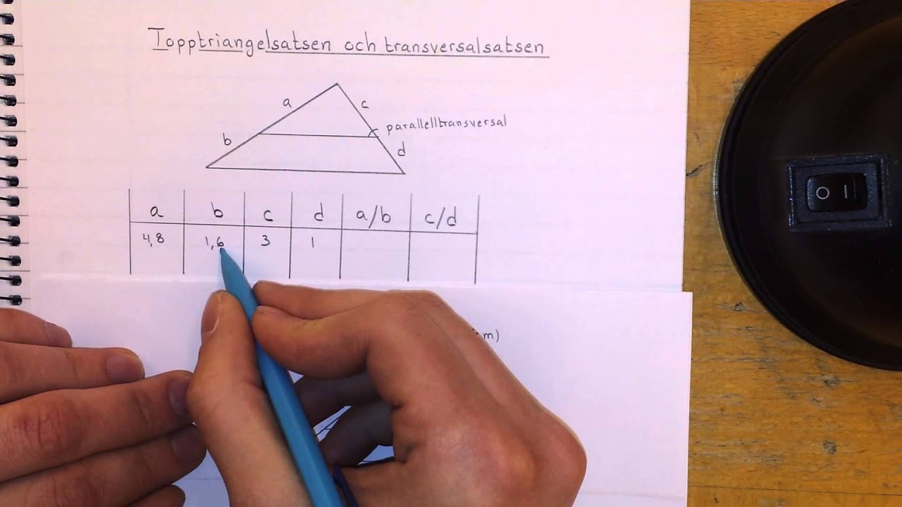 Ma2c Topptriangelsatsen och transversalsatsen