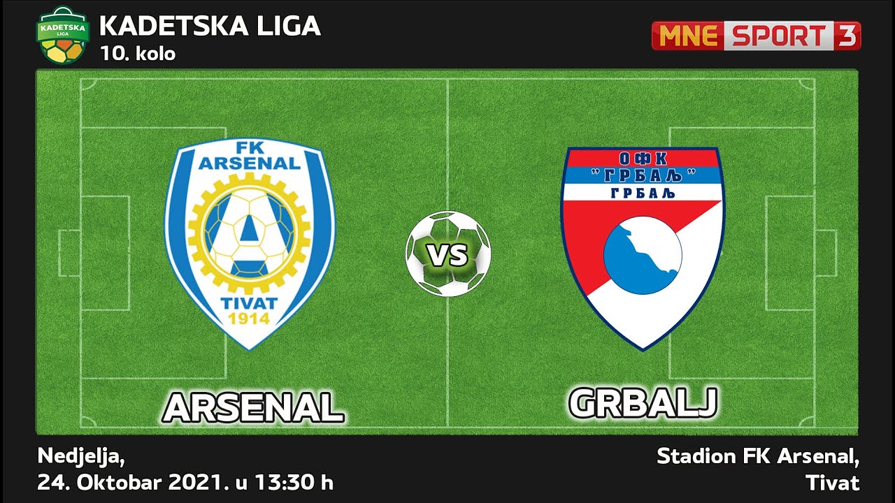Kadetska liga | Arsenal vs Grbalj | 10. kolo | LIVE