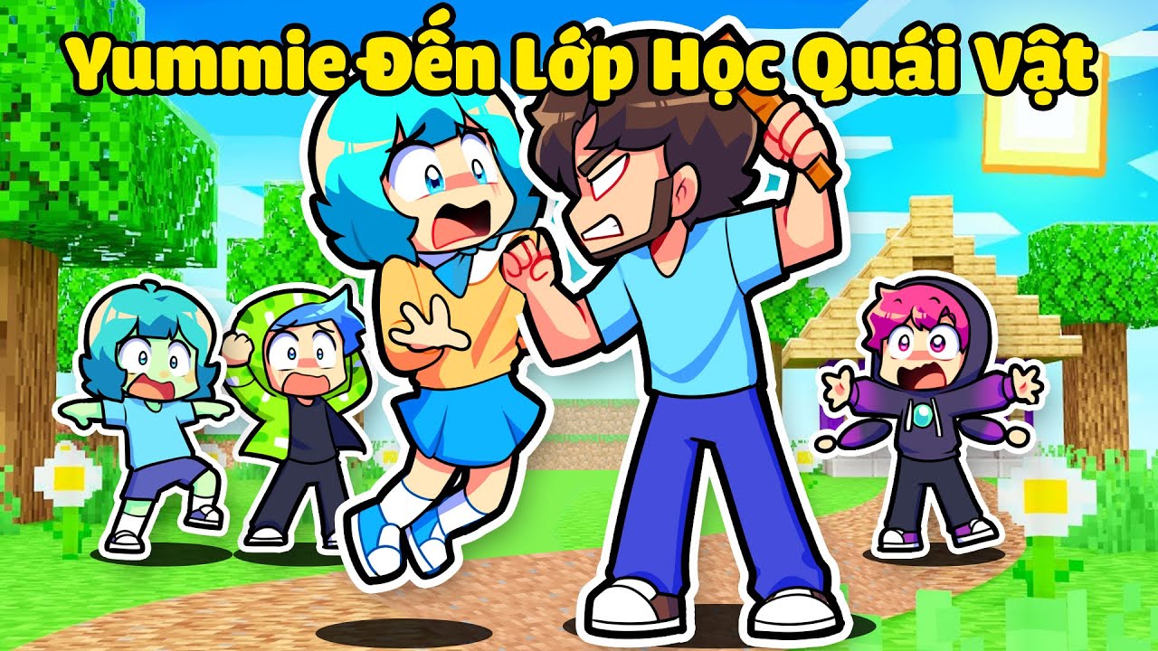 YUMMIE ĐƯỢC HIHA ENDERMAN DẪN ĐẾN LỚP HỌC QUÁI VẬT TRONG MINECRAFT* LỚP HỌC QUÁI VẬT 🥰😎