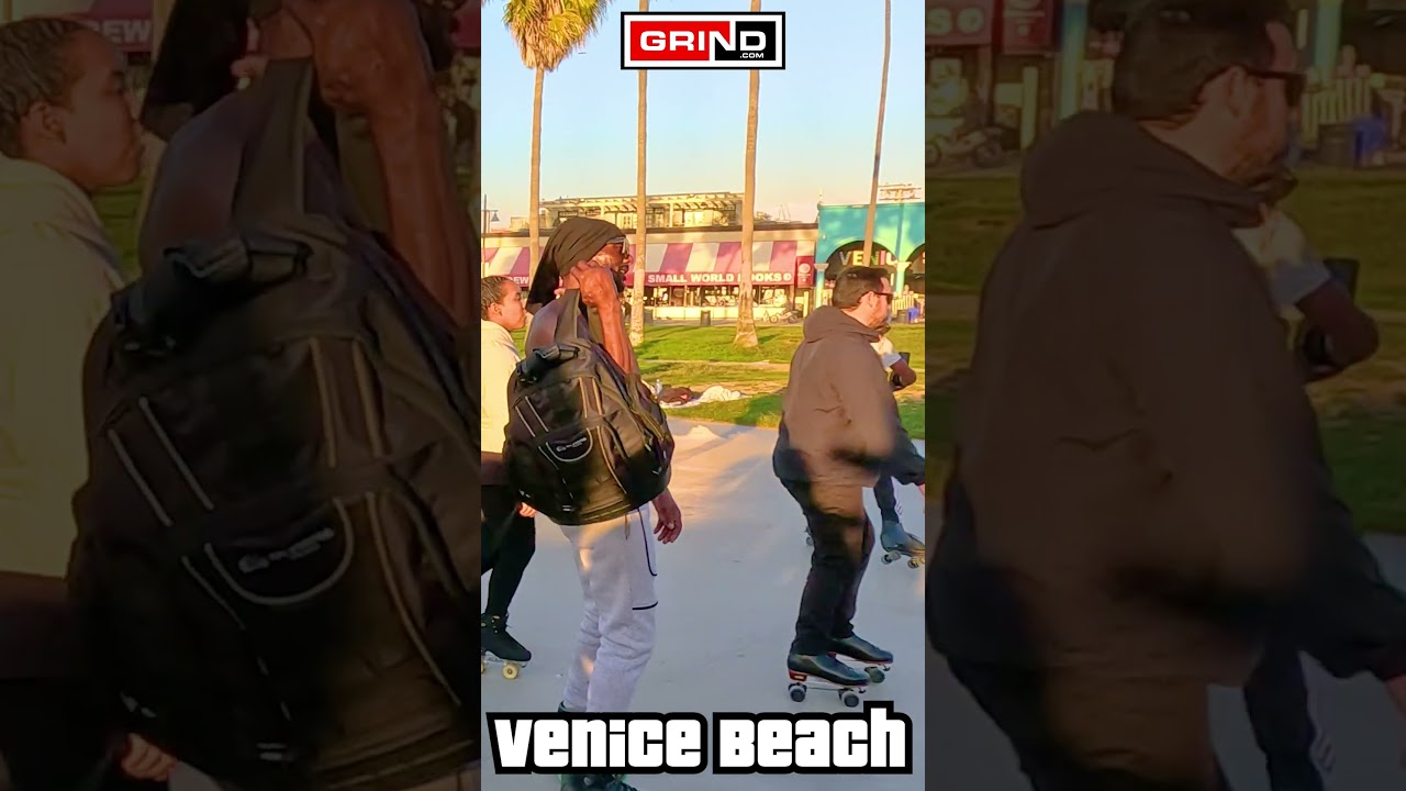 Pistol Grip Pump Part 3 AT VENICE BEACH ROLLER DISCO PLAZA LIVE #rollerskating #grind