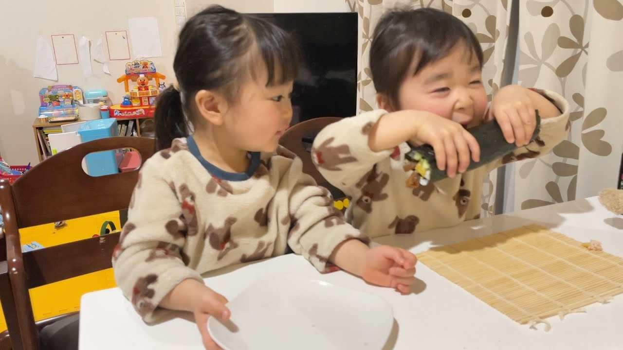【節分】恵方巻きを作るゆねここを倍速にしたら少し面白かった笑