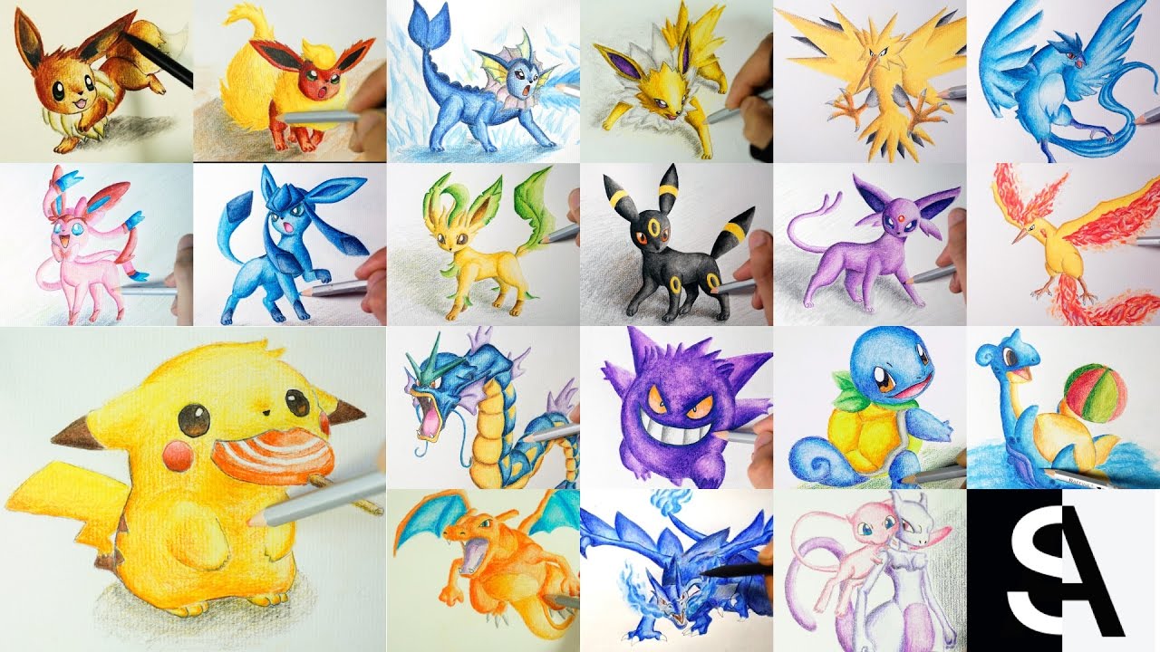 All Pokemon Drawing ( Shin Art)