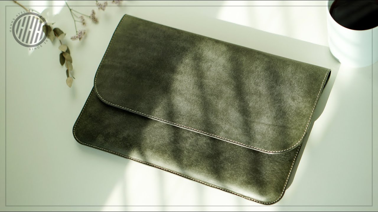[Leather Craft] Making a leather laptop case