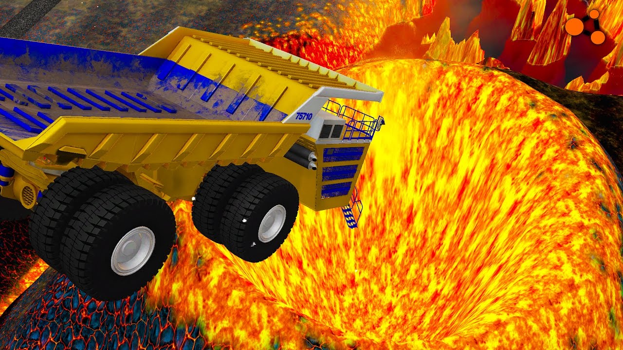 Beamng Drive - Jumping into the Volcano