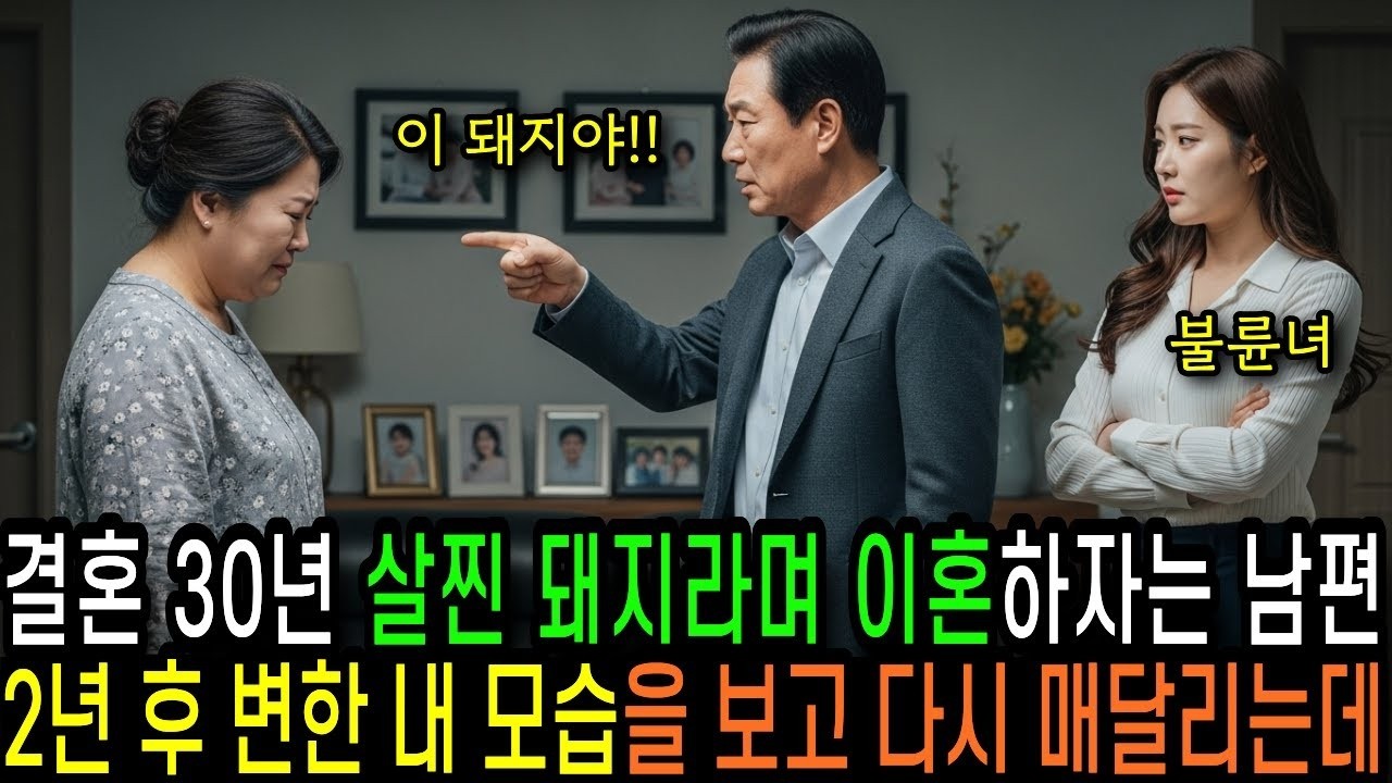 결혼 30년, 살찐 돼지라며 이혼하자는 남편, 2년 후 변한 내 모습을 보고 다시 매달리는데
