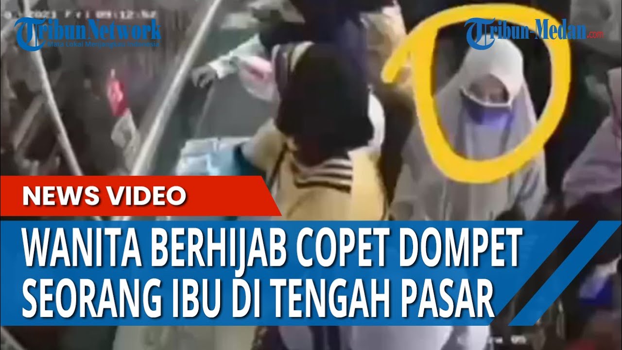 Wanita Berhijab Abu-abu Copet Dompet di Tengah Keramaian, Korban Panik Saat Mau Bayar Belanjaan