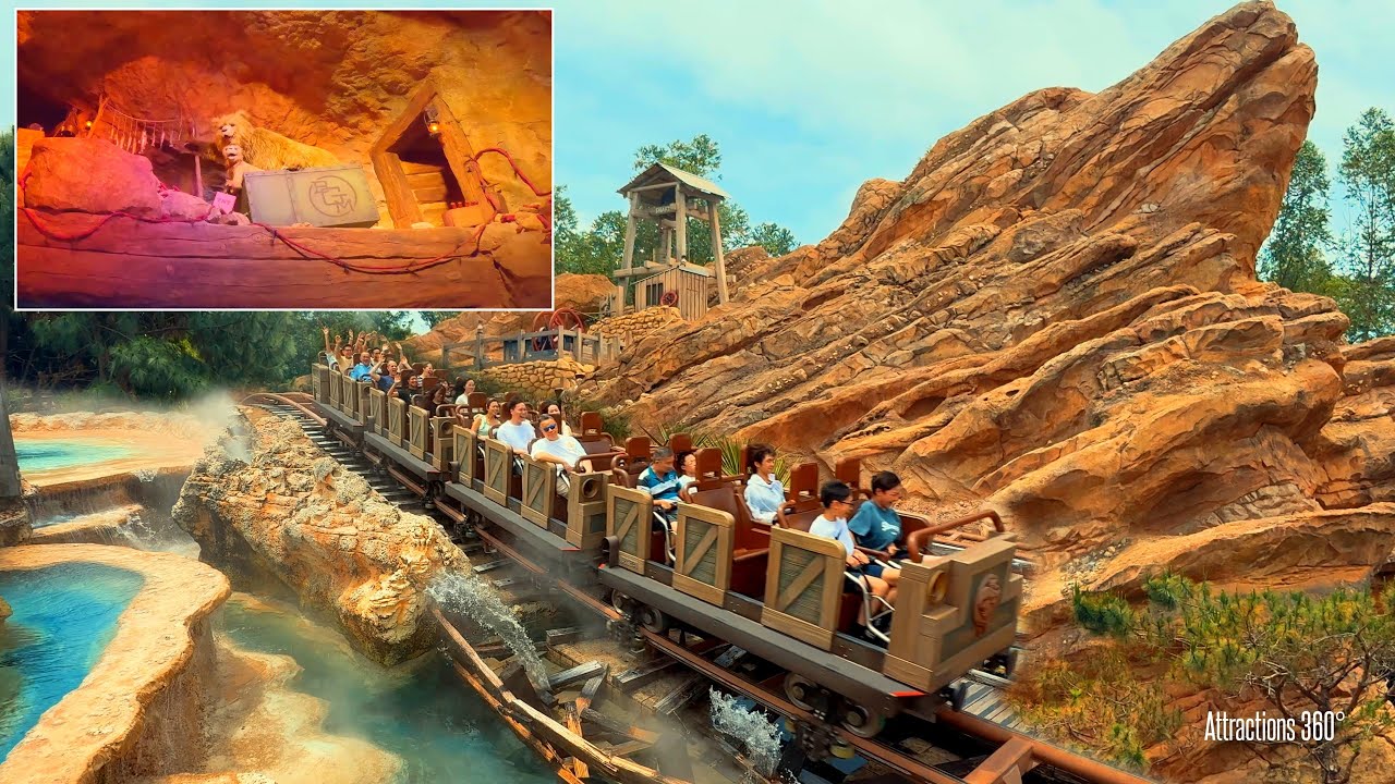 Disneyland Grizzly Launched Coaster & Backwards | Hong Kong Disneyland 2025 | Runaway Mine Cars