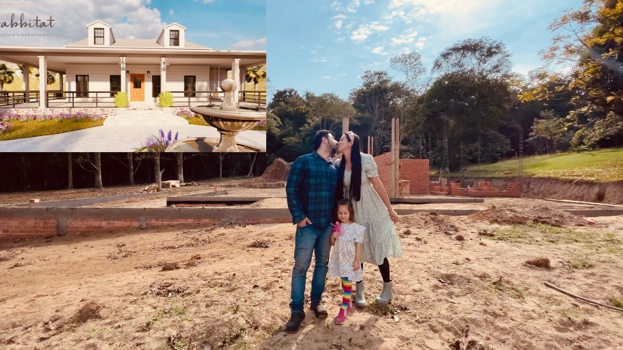 PROJETO DA NOSSA CASA NO SÍTIO,tour pela obra,vai ficar LINDA🤩Casa estilo FARMHOUSE,Casa de fazenda
