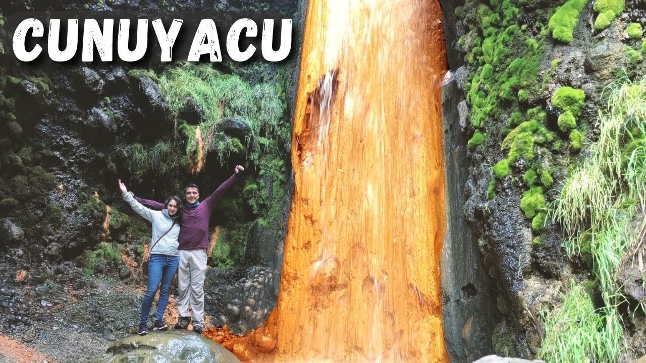 Una cascada DORADA? Cascada y termas naturales Cunuyacu! - Mate Mochilero