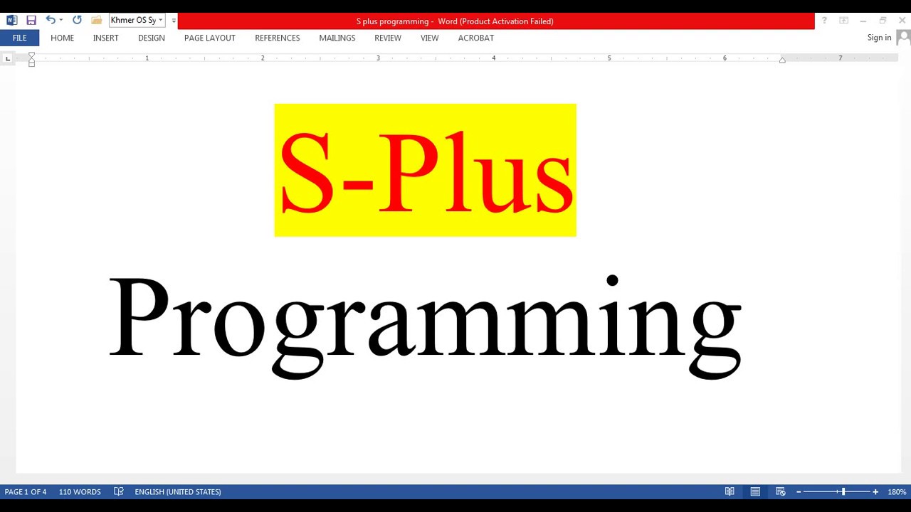 learning s plus programming language ( probability )