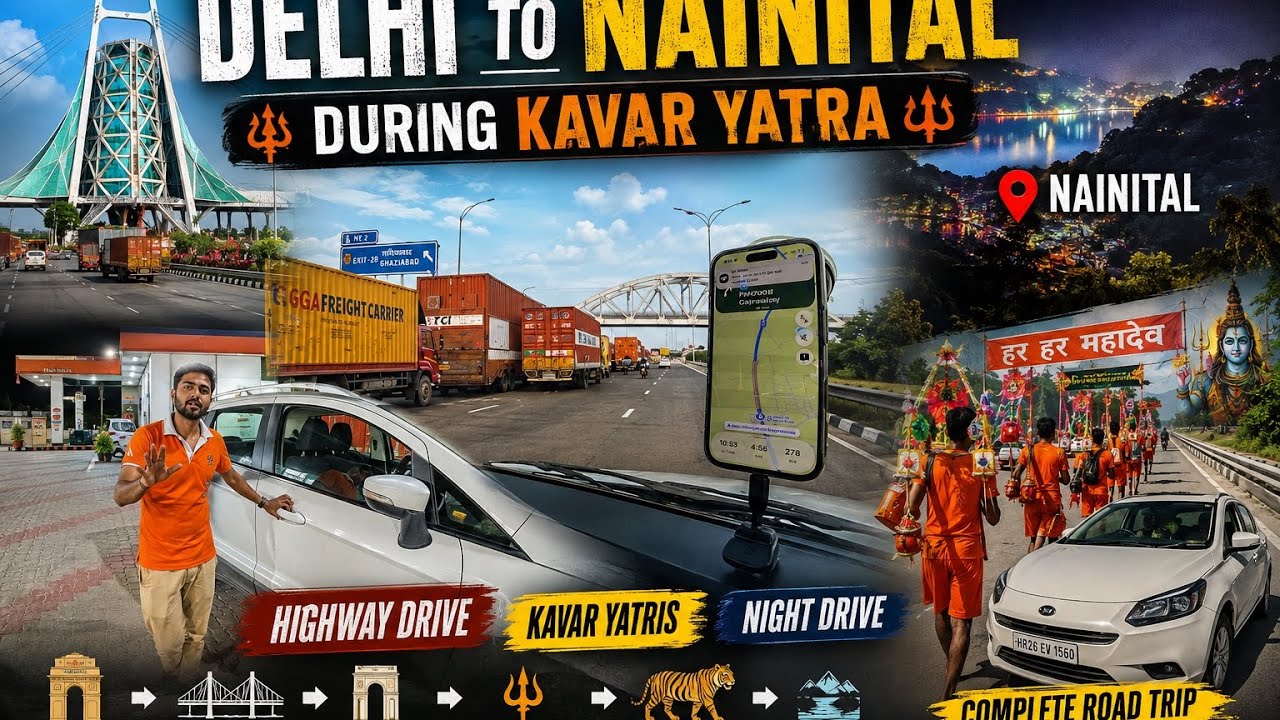   Delhi to Nainital Road Trip During Kawar Yatra 🚗⚠️ | Traffic, Route Experience#exploringwithvijay 