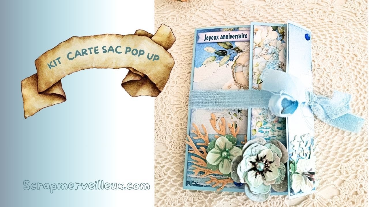 Kit + tuto Carte sac pop up