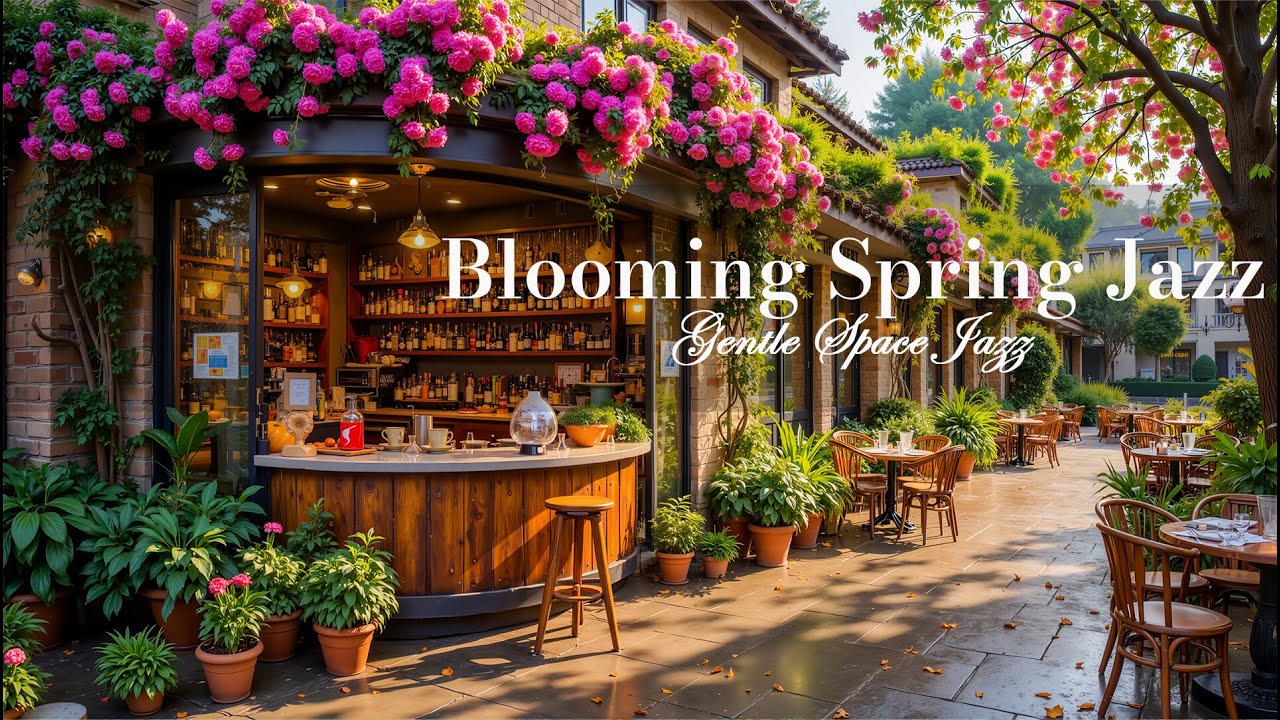 Blooming Spring Cafe Jazz | Gentle Jazz Music at Flower Garden Coffee Shop for Peaceful Morning Mood