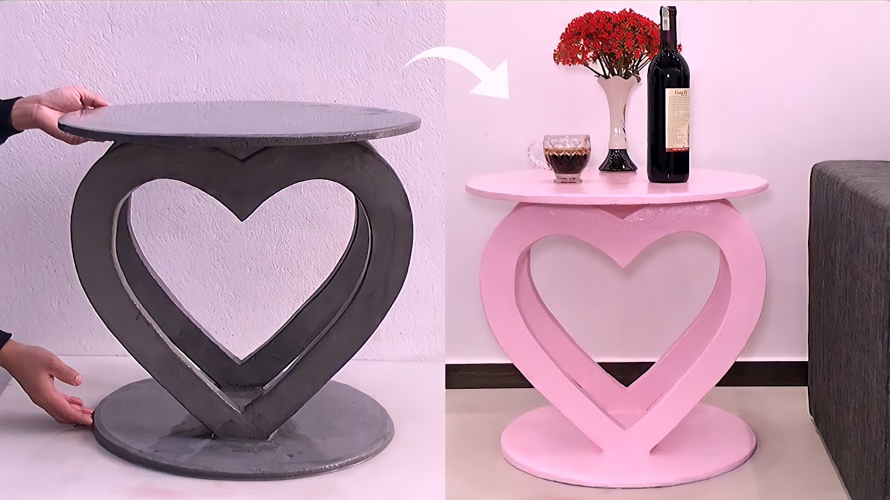 Amazing Idea - How To Make A Coffee Table From Cement - Craft Ideas For Decoration