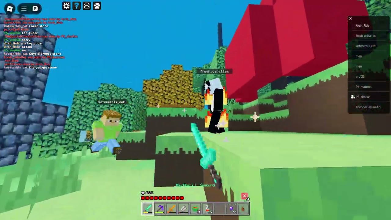 We killed a stacked player In Voxels