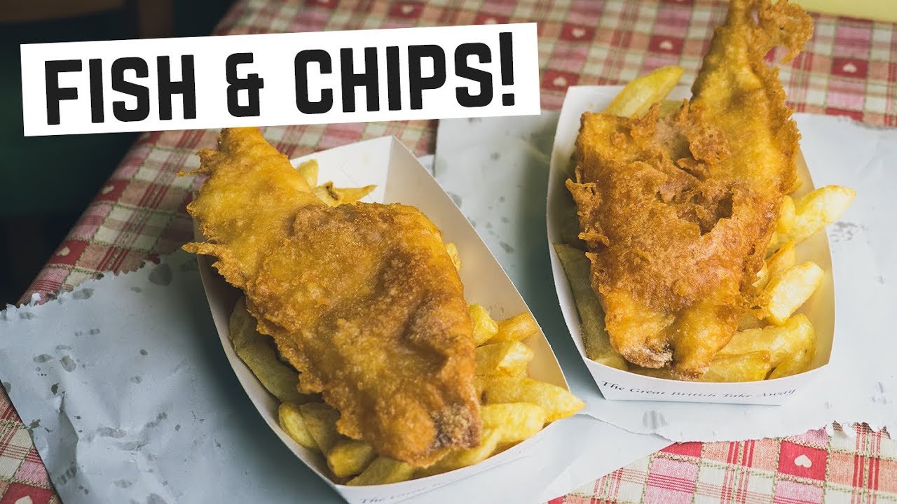 English Food - Real FISH AND CHIPS! (Americans Try British Food) - Cornwall, England