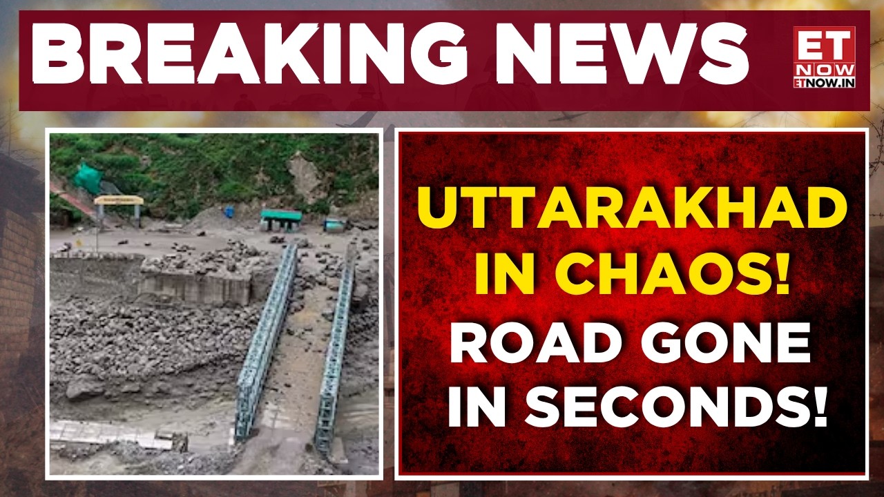 Road Vanishes In Seconds! Uttarakhand Flash Floods Wash Away Bridge | Chamoli Horror | ET Now