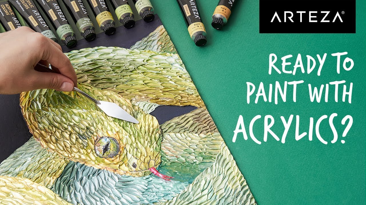 How to Paint a Realistic Snake with Metallic Acrylics - Acrylic Painting Tutorial