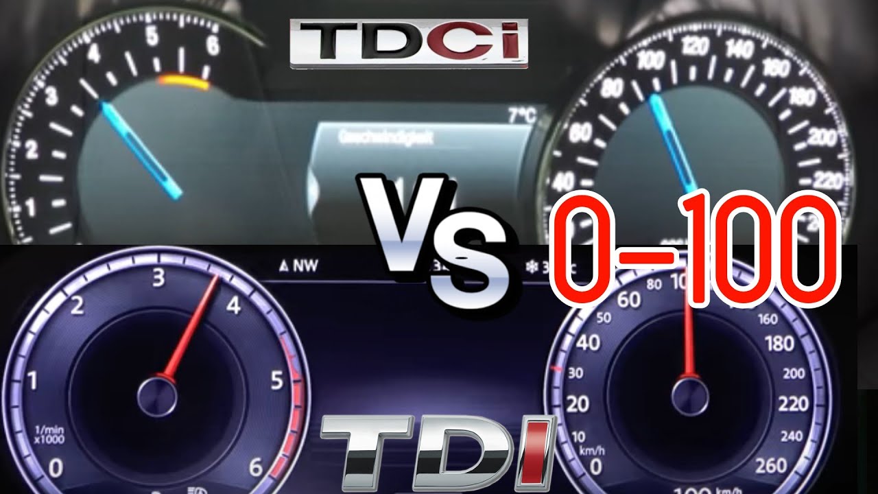 Vw Passat Variant 2.0 TDI 150 Hp VS Ford Mondeo 2.0 Tdci 150 Hp  0-100 Race