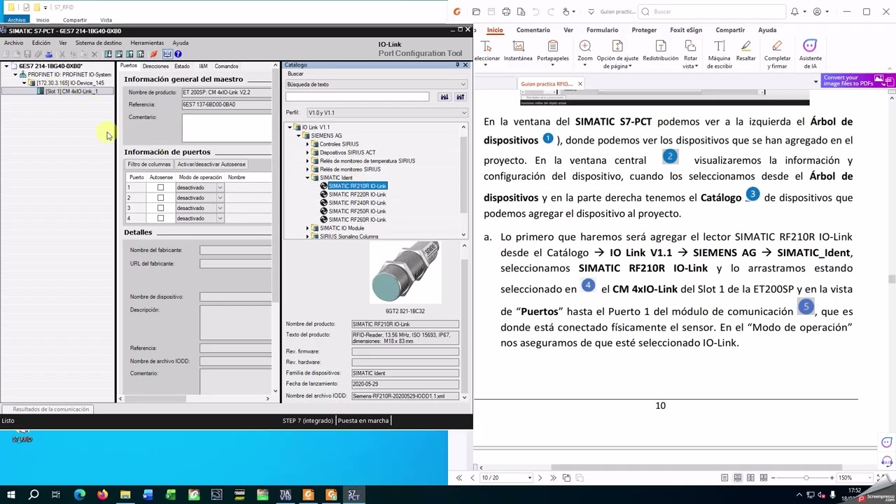 EXTRAER INFO Y CONFIGURACION IOLINK S7 PCT  2 parte