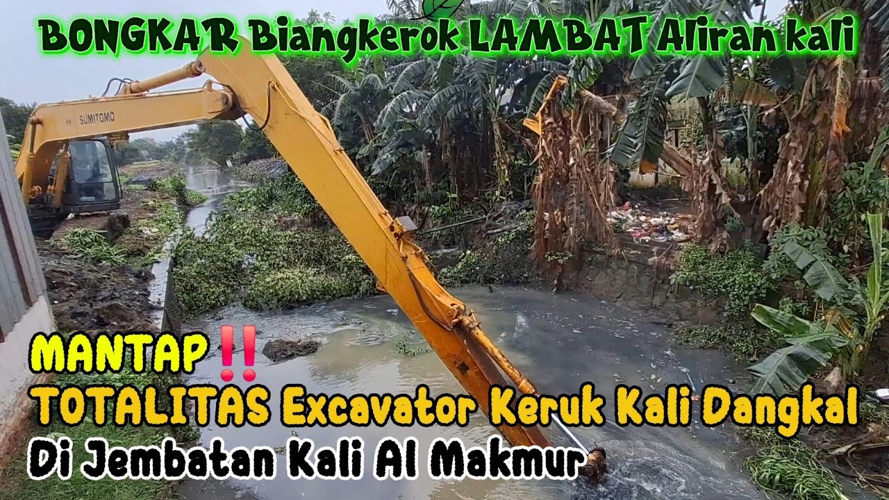 ATap Bangli Akhirnya Roboh‼️ Excavator Berjibaku Keruk Lumpur Dangkal Jadi Daratan Di Jembatan