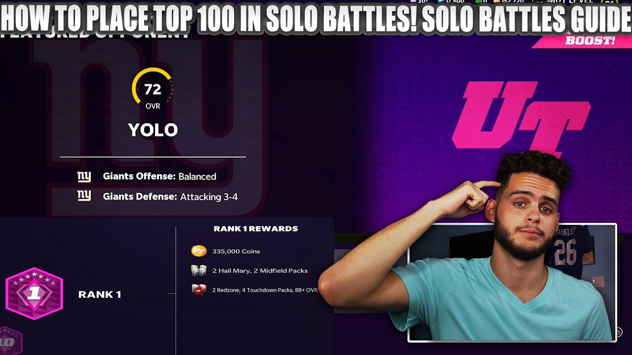 SOLO BATTLE GUIDE! HOW TO PLACE TOP 100 IN SOLO BATTLES! TIPS AND STRATEGY! | MADDEN 22