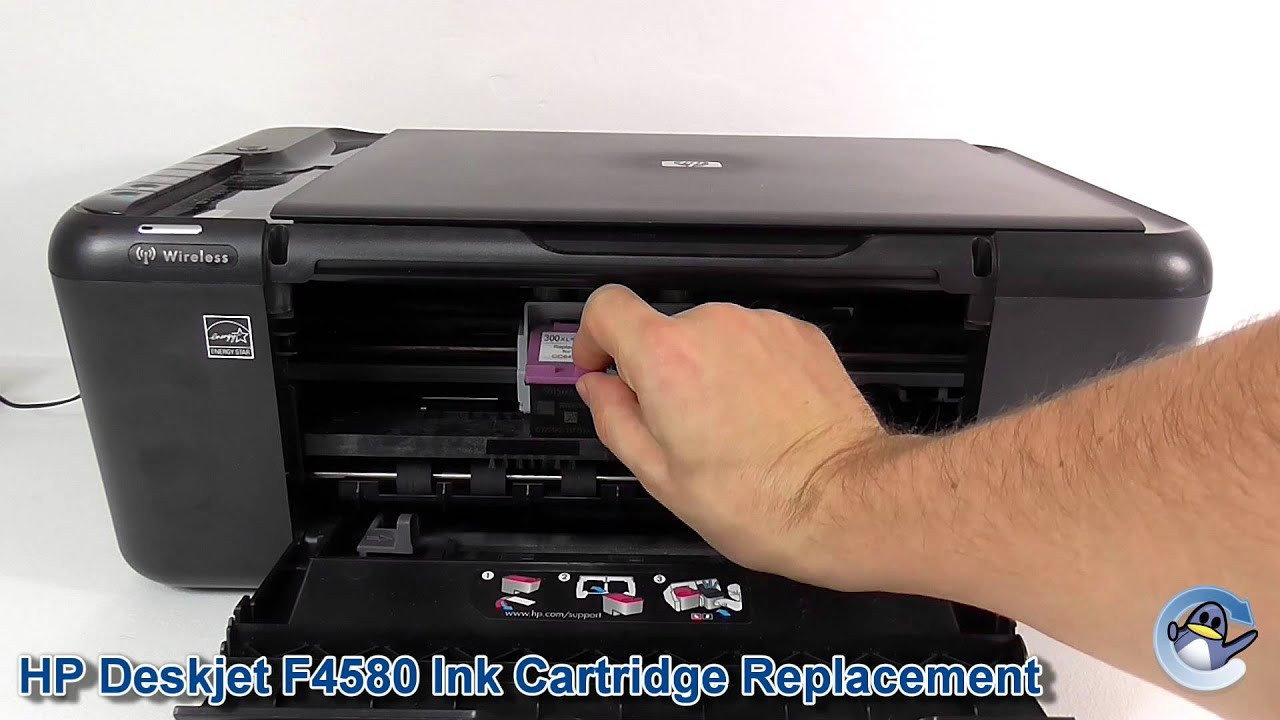 HP Deskjet F4580: как заменить чернильные картриджи