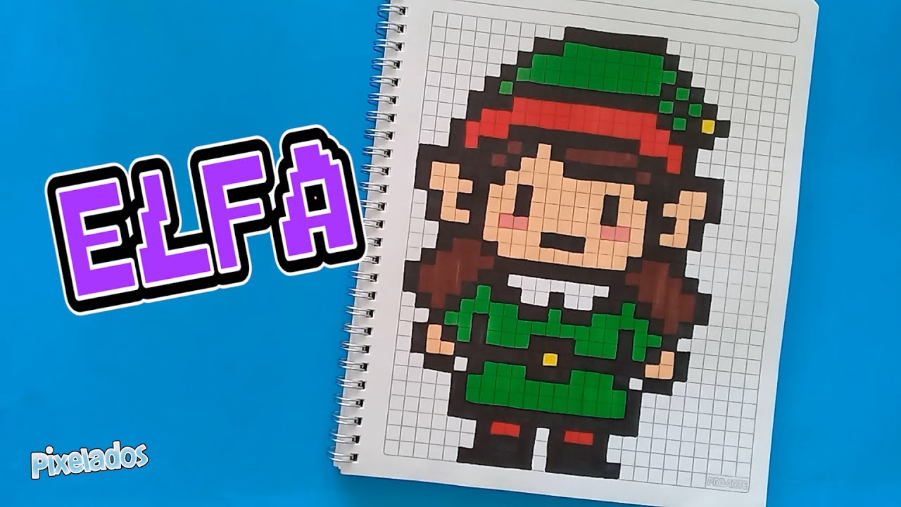 COMO DIBUJAR UNA ELFA DE NAVIDAD en PIXEL ART paso a paso - PIXELADOS
