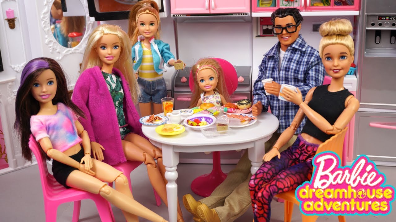 Barbie Family Morning Routine Dreamhouse Adventures  - Titi Toys & Dolls