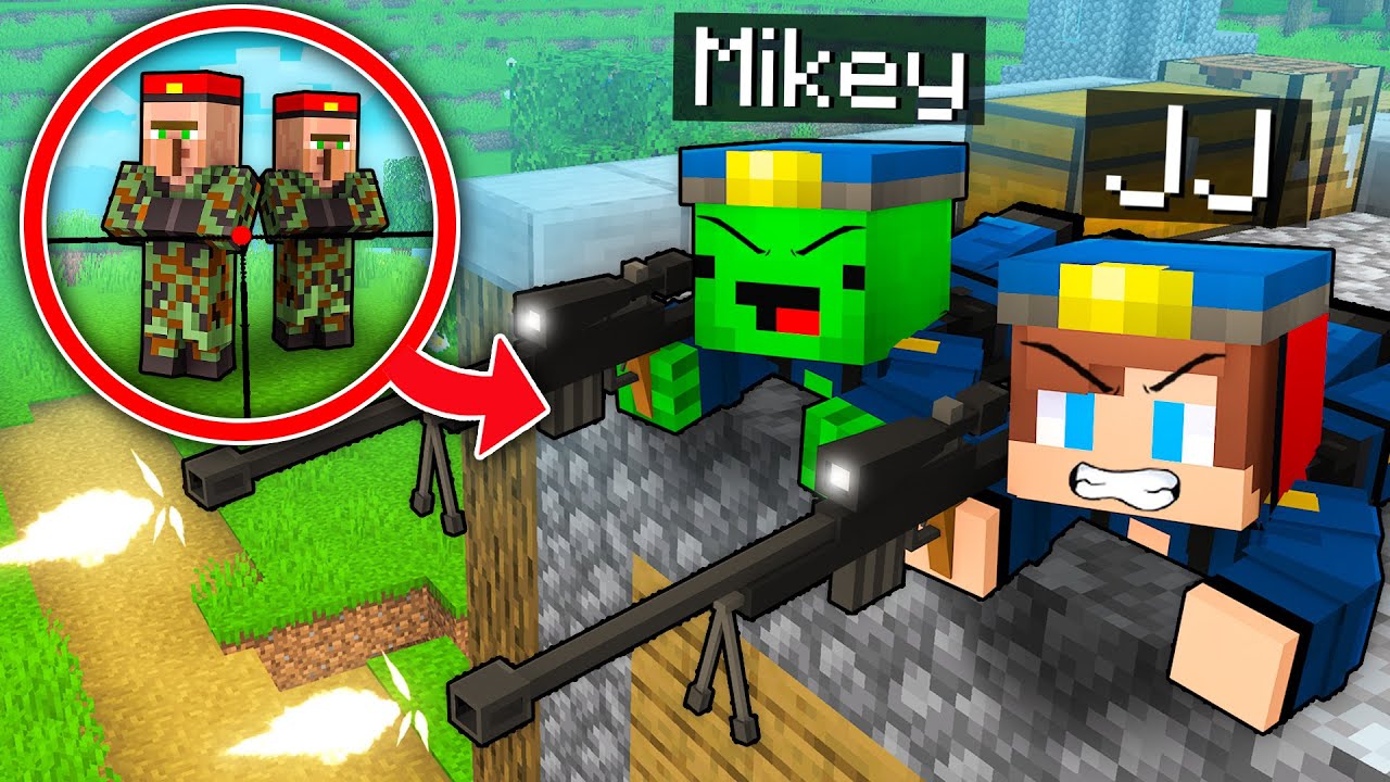 Mikey and JJ Became FBI SNIPERS To Hunt MILITARY Villagers in Minecraft !  - Maizen