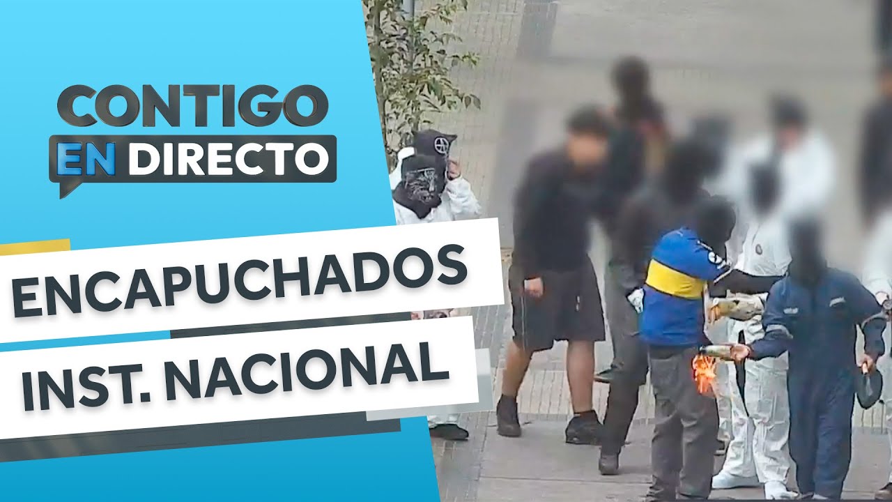 EN EL INSTITUTO NACIONAL: Encapuchados rociaron bencina a profesores - Contigo en Directo
