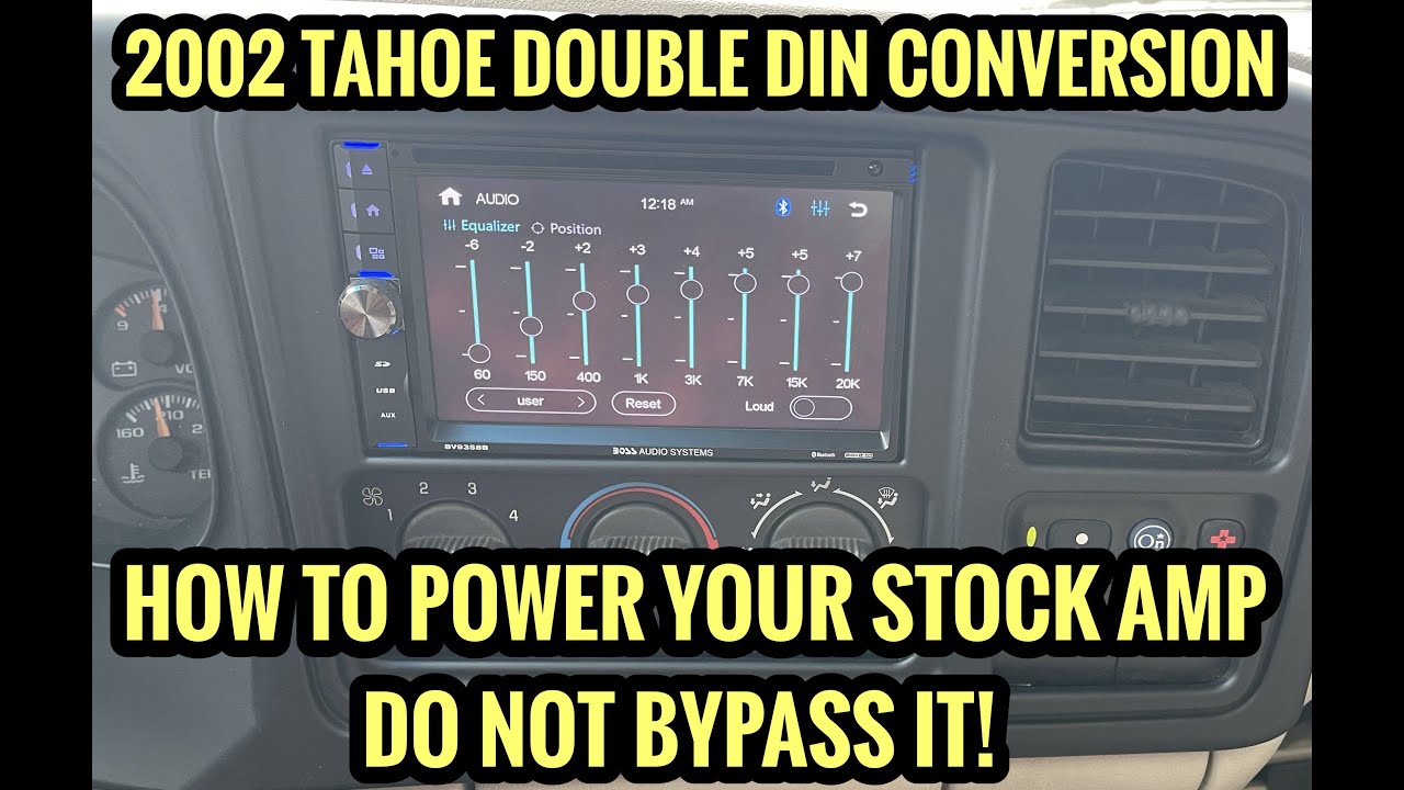 2002 TAHOE, переделанный на двойной DIN — без обхода усилителя — новинка 2022 года