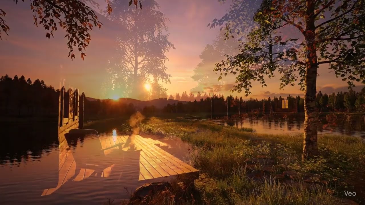 the relaxed atmosphere in the evening twilight