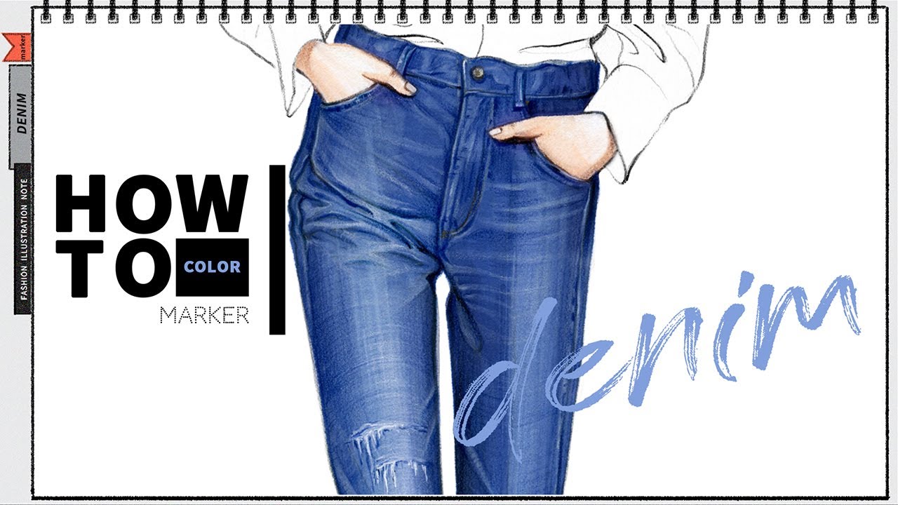 [HOW TO coloring] marker 03_denim pants_마카로 청바지를 채색하는 방법