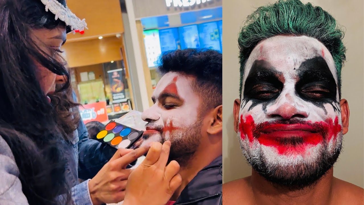Last Minute JOKER Transformation 😂 | Halloween Party in Canada | vlog 131